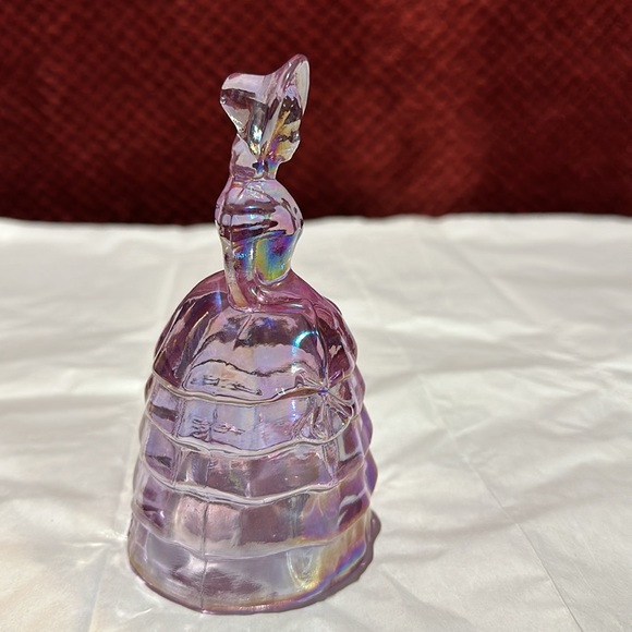 Summit Art Glass Melanie Southern Belle Lady Pink Carnival Iridescent Figurine - Picture 5 of 14